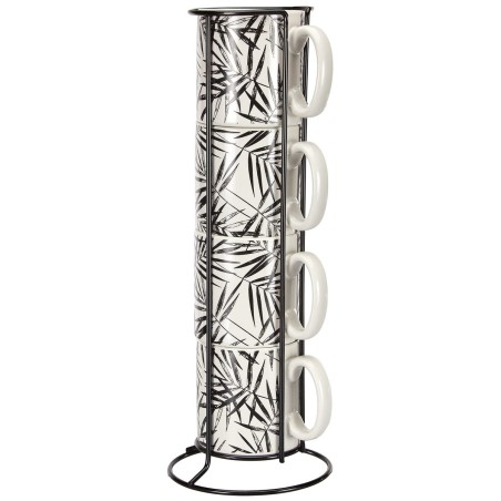 Set di 4 Tazze Mug Secret de Gourmet Con supporto Porcellana