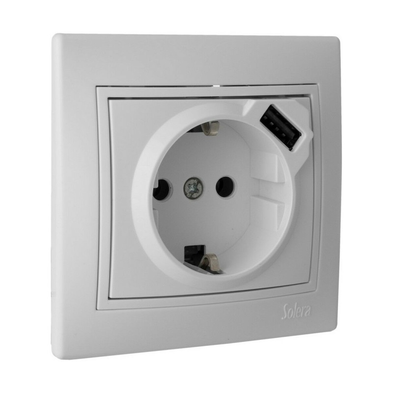 Base a innesto Solera erp60usb-u USB Bipolare 250 V 16 A Incassato Base a innesto Solera erp60usb-u USB Bipolare 250 V 16 A Incassato