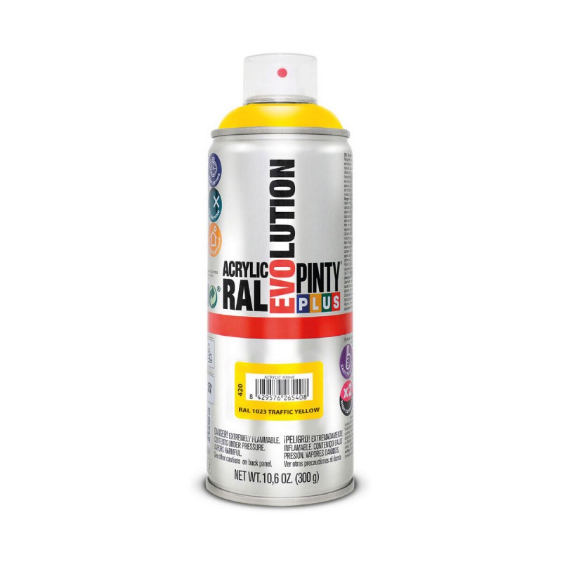 Vernice spray Pintyplus Evolution RAL 1023 300 ml Traffic Yellow Vernice spray Pintyplus Evolution RAL 1023 300 ml Traffic Yellow