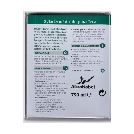 Olio per teak AkzoNobel Xyladecor 750 ml Incolore Mat