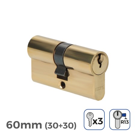 Cilindro EDM 85183 r13 Dorato Ottone Leva corta 60 x 30 x 17 mm Europeo