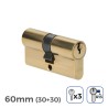Cilindro EDM 85183 r13 Dorato Ottone Leva corta 60 x 30 x 17 mm Europeo