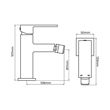 Rubinetto Monocomando EDM 01191 Getaria Acciaio inossidabile Ottone Zinco Bidet sanitario