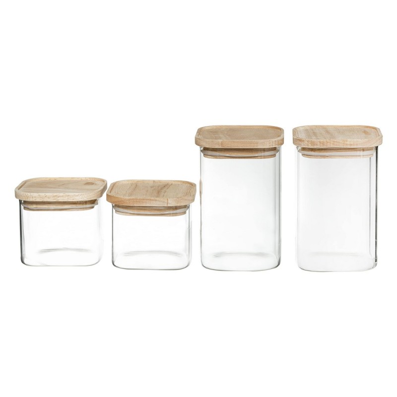 Set di 4 Barattoli Secret de Gourmet Cucina Impilabile Vetro Set di 4 Barattoli Secret de Gourmet Cucina Impilabile Vetro