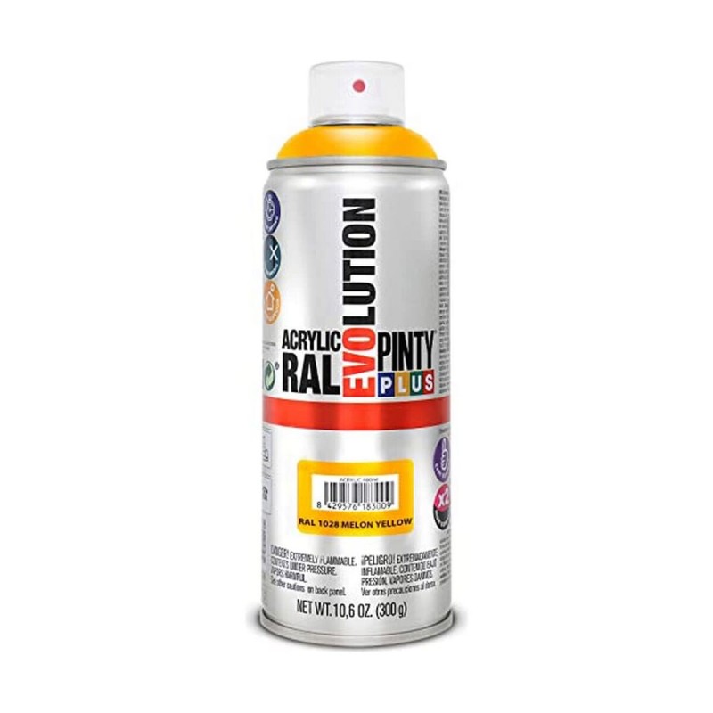 Vernice spray Pintyplus Evolution RAL 1028 400 ml Melon Yellow Vernice spray Pintyplus Evolution RAL 1028 400 ml Melon Yellow