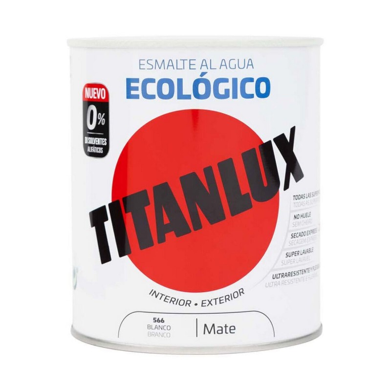 Smalto acrilico Titanlux 02t056614 Ecologico 250 ml Bianco Mat Smalto acrilico Titanlux 02t056614 Ecologico 250 ml Bianco Mat