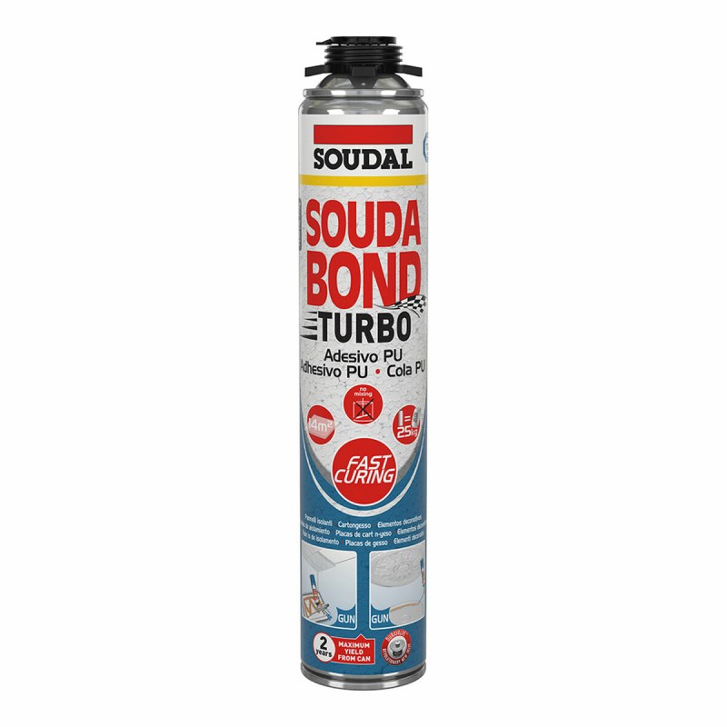 Schiuma Soudal SoudaBond Turbo Poliuretano Pistola 750 ml Schiuma Soudal SoudaBond Turbo Poliuretano Pistola 750 ml
