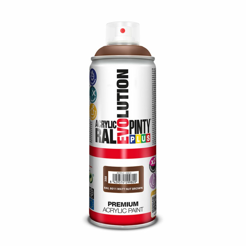 Vernice spray Pintyplus Evolution RAL 8011 Nut Brown 400 ml Mat Vernice spray Pintyplus Evolution RAL 8011 Nut Brown 400 ml Mat