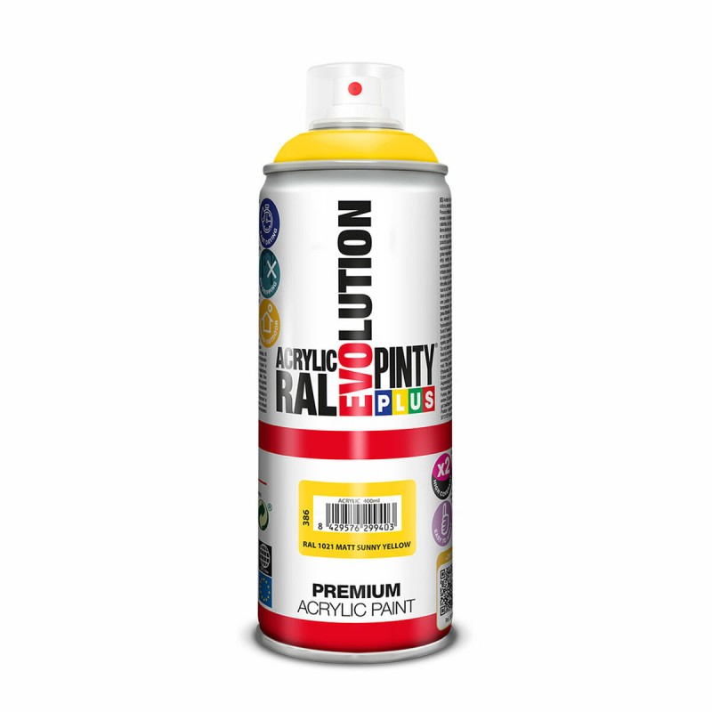 Vernice spray Pintyplus Evolution RAL 1021 Sunny Yellow 400 ml Mat Vernice spray Pintyplus Evolution RAL 1021 Sunny Yellow 400 ml Mat