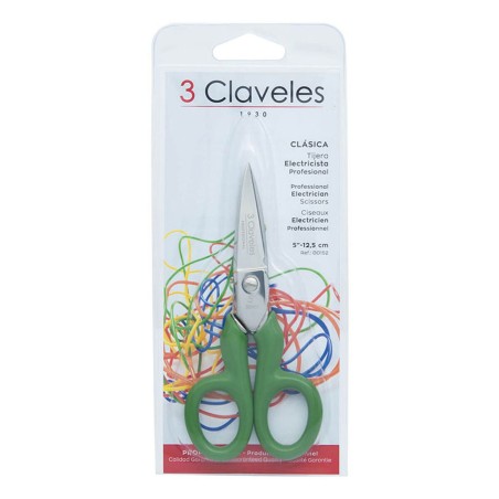 Forbici da Elettricista 3 Claveles 5" Acciaio inossidabile 12,7 cm Dritto