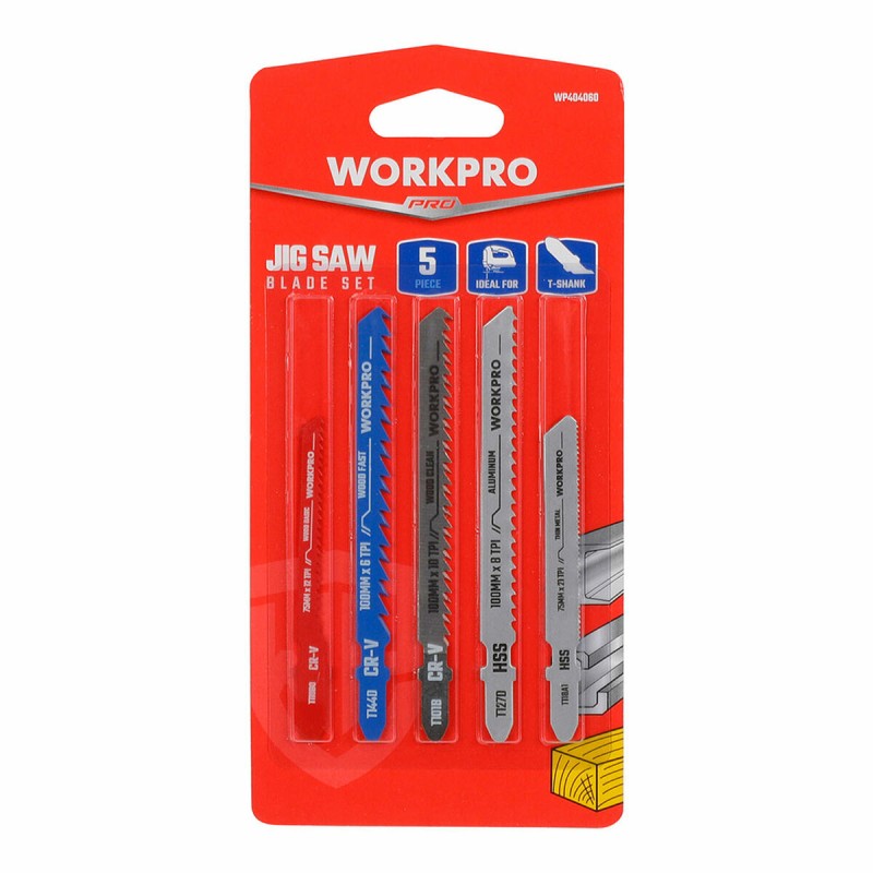 Lama sega Workpro Seghetto Alternativo Legno Metallo 5 Pezzi Lama sega Workpro Seghetto Alternativo Legno Metallo 5 Pezzi