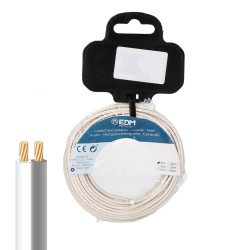 Cavo parallelo EDM 28744 Bianco/Grigio 2 x 0,75 mm 10 m Bobina Audio
