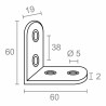 Staffa ad angolo EDM 86092 an24 Acciaio inossidabile 6 x 6 x 1,9 cm 4 Unità