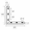 Staffa ad angolo EDM 86093 an24 Acciaio inossidabile 8 x 8 x 1,9 cm 4 Unità