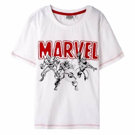 Maglia a Maniche Corte Bambino Marvel Bianco