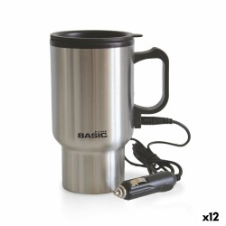 Tazza Thermos con Coperchio Basic Home Argentato 400 ml 0,4 l Elettrica (12 Unità)