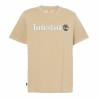 Maglia a Maniche Corte Uomo Timberland Kennebec River Linear Logo Marrone Chiaro