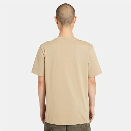 Maglia a Maniche Corte Uomo Timberland Kennebec River Linear Logo Marrone Chiaro