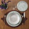 Servizio di Piatti Versa Turchese Porcellana Fiori 18 Pezzi