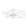 Ventilatore da Soffitto EDM 33802 Báltico Bianco 50 W ø 102 cm