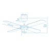 Ventilatore da Soffitto EDM 33802 Báltico Bianco 50 W ø 102 cm