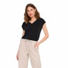 Maglia a Maniche Corte Donna Only Onlfree Life Mod.V-Neck Nero