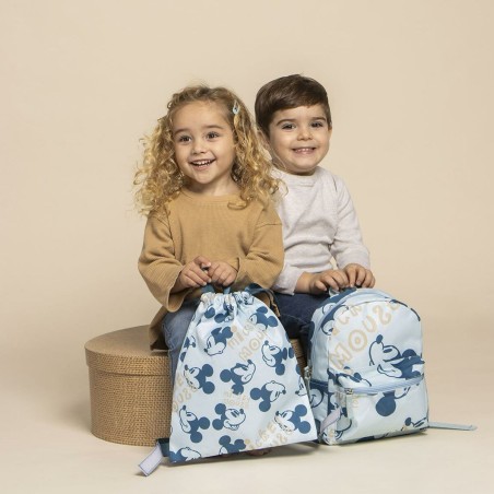 Zaino a Sacca per Bambini Mickey Mouse Azzurro 27 x 33 cm
