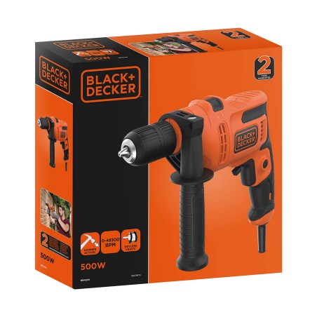 Set trapano e accessori Black & Decker BEH200-QS 500 W 230 V 230-240 V