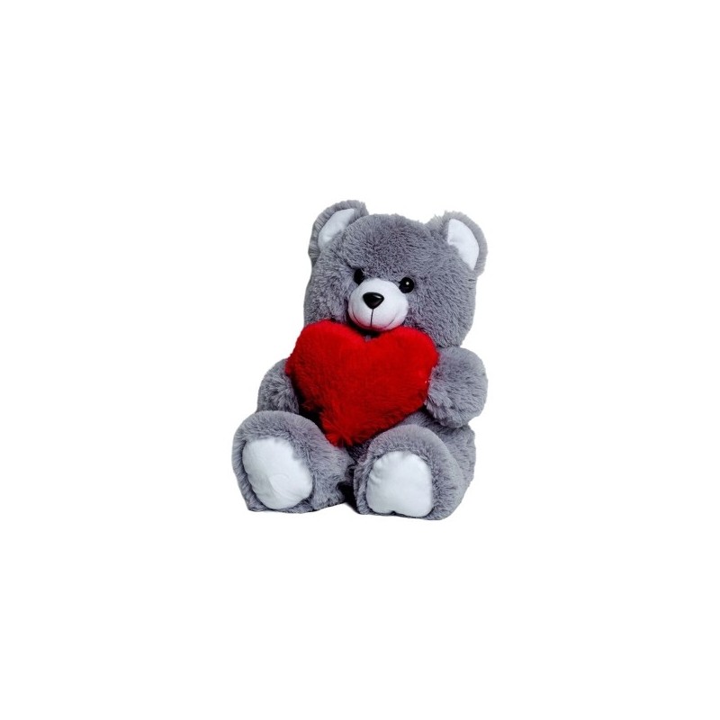 Orsetto di Peluche GO GIFT FRANK 50 GR Grigio Stoffa Cuore 50 cm Orsetto di Peluche GO GIFT FRANK 50 GR Grigio Stoffa Cuore 50 cm