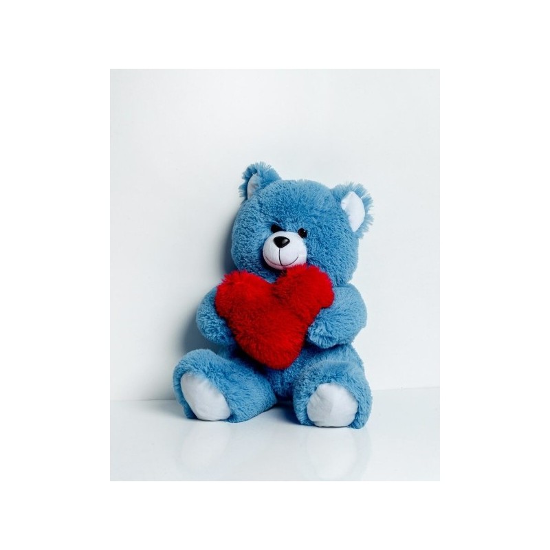 Orsetto di Peluche GO GIFT FRANK 50 BL Azzurro Stoffa Cuore 50 cm Orsetto di Peluche GO GIFT FRANK 50 BL Azzurro Stoffa Cuore 50 cm