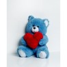 Orsetto di Peluche GO GIFT FRANK 50 BL Azzurro Stoffa Cuore 50 cm