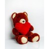 Orsetto di Peluche GO GIFT FRANK 50 BR Marrone Stoffa Cuore 50 cm