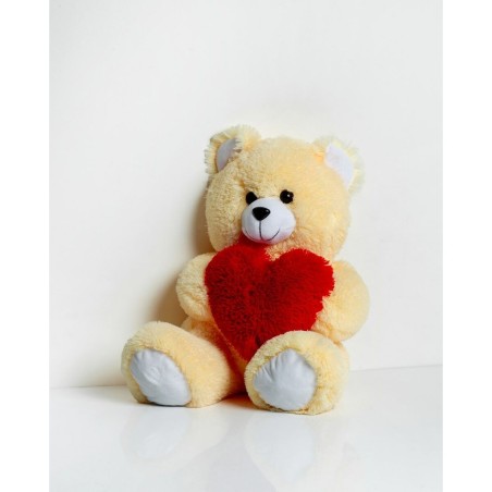 Orsetto di Peluche GO GIFT FRANK 50 CR Crema Stoffa Cuore 50 cm