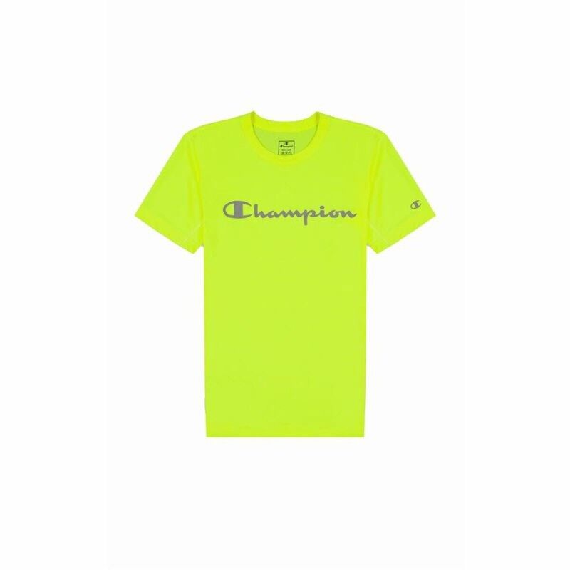 Maglia a Maniche Corte Uomo Champion Crewneck Verde limone Maglia a Maniche Corte Uomo Champion Crewneck Verde limone