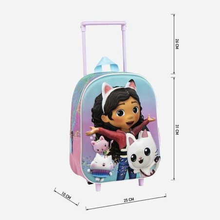 Trolley per la Scuola 3D Gabby's Dollhouse Rosa 25,0 x 31,0 x 10,0 cm