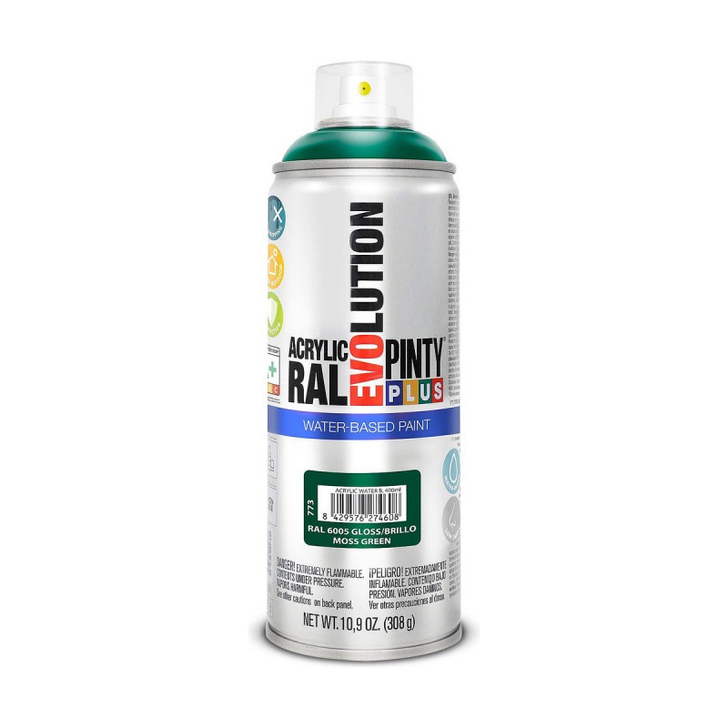 Vernice spray Pintyplus Evolution RAL 6005 Base d'acqua Moss Green 400 ml Vernice spray Pintyplus Evolution RAL 6005 Base d'acqua Moss Green 400 ml