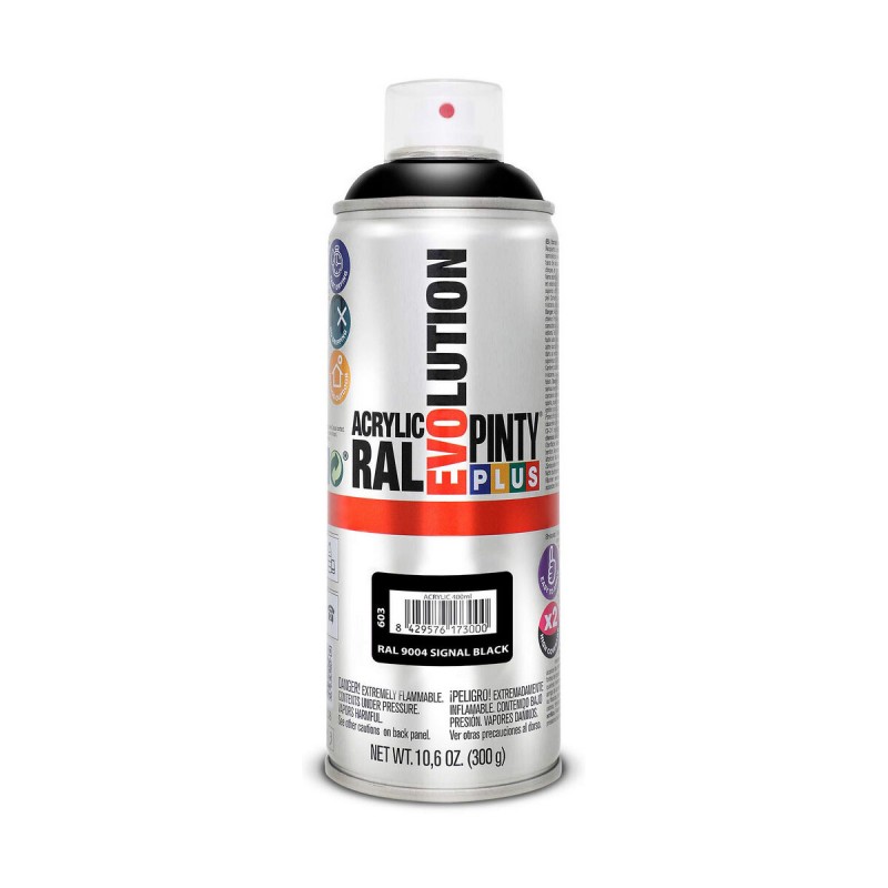 Vernice spray Pintyplus Evolution RAL 9004 400 ml Signal Black Vernice spray Pintyplus Evolution RAL 9004 400 ml Signal Black