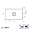 Serratura EDM 85261 Acciaio 80 x 94 mm Sovrapporre