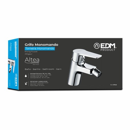 Rubinetto Monocomando EDM 01142 Altea Acciaio inossidabile Ottone Zinco Bidet sanitario
