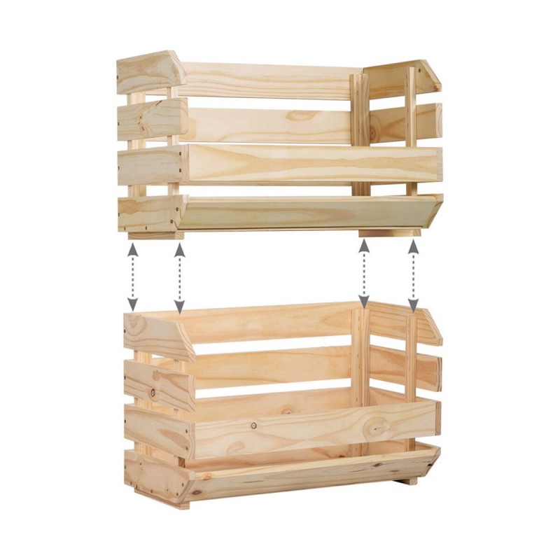 Scatola per Sistemare Impilabile Astigarraga 60 x 28,5 x 35,3 cm Legno Pino Scatola per Sistemare Impilabile Astigarraga 60 x 28,5 x 35,3 cm Legno Pino