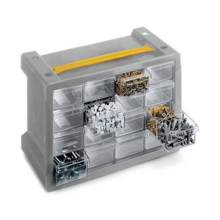 Cassettiera Terry N16 Grigio Viti Trasparente 16 cassetti