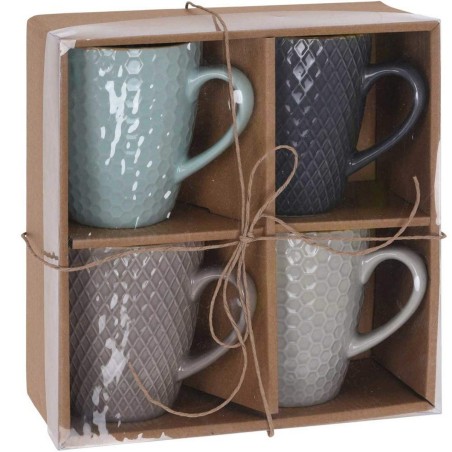 Set di Tazze da Caffè Excellent Houseware Gres 300 ml Geometrico