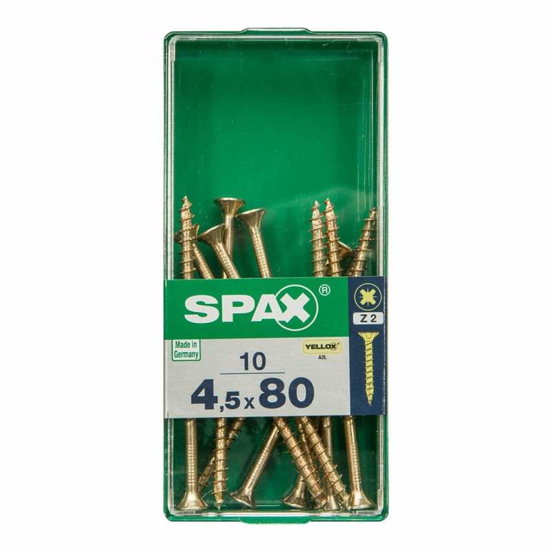 Scatola a viti SPAX 4081020450802 Vite per legno Testa piatta (4,5 x 80 mm) Scatola a viti SPAX 4081020450802 Vite per legno Testa piatta (4,5 x 80 mm)