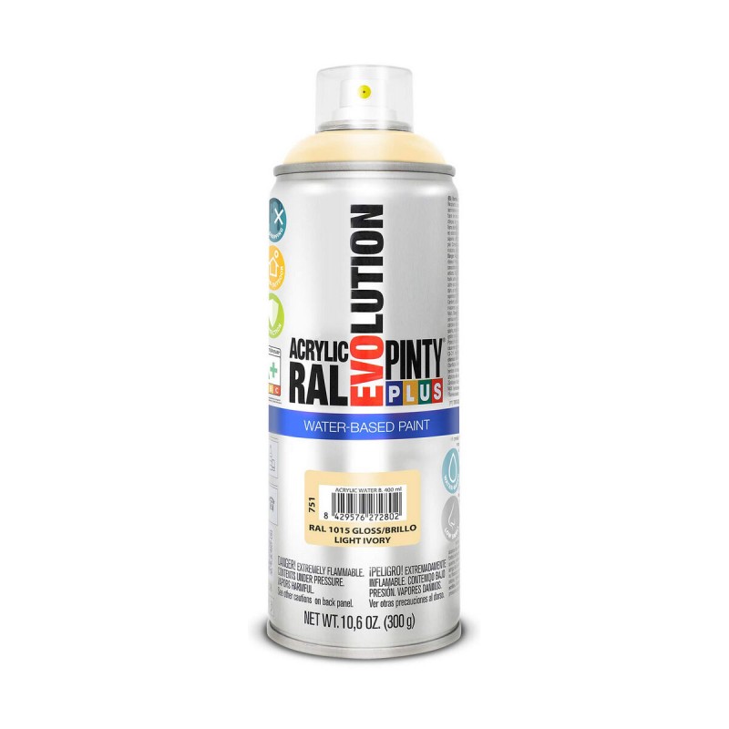 Vernice spray Pintyplus Evolution RAL 1015 400 ml Base d'acqua Light Ivory Vernice spray Pintyplus Evolution RAL 1015 400 ml Base d'acqua Light Ivory