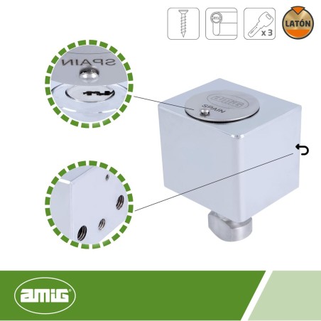 Serratura AMIG A24542-670 Ottone Cromato 6 x 5 cm Persiana Superiore