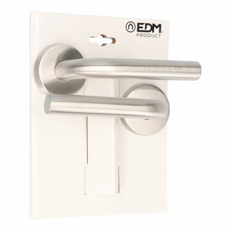 Maniglia con rosetta EDM 85441 575 Acciaio inossidabile Ø 53 mm