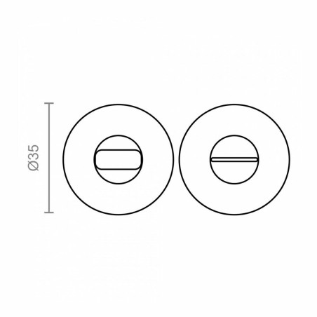 Serratura maniglia EDM 85446 707 Alluminio Ø 35 mm