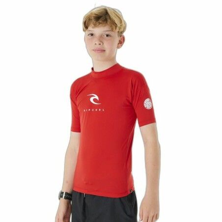 Maglia a Maniche Corte Bambino Rip Curl Corps L/S Rash Vest  Rosso Lycra Surf