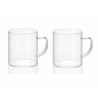 Set di 2 Tazze Mug Andrea House ms19209 Trasparente Vetro 300 ml 2 x 300 ml Ø 7,5 x 8,5 cm