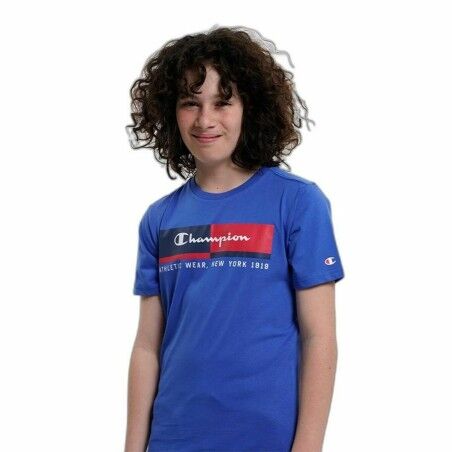 Maglia a Maniche Corte Bambino Champion Crewneck  Azzurro